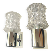 Pair of vintage Italian chrome wall lights by Targetti 1970