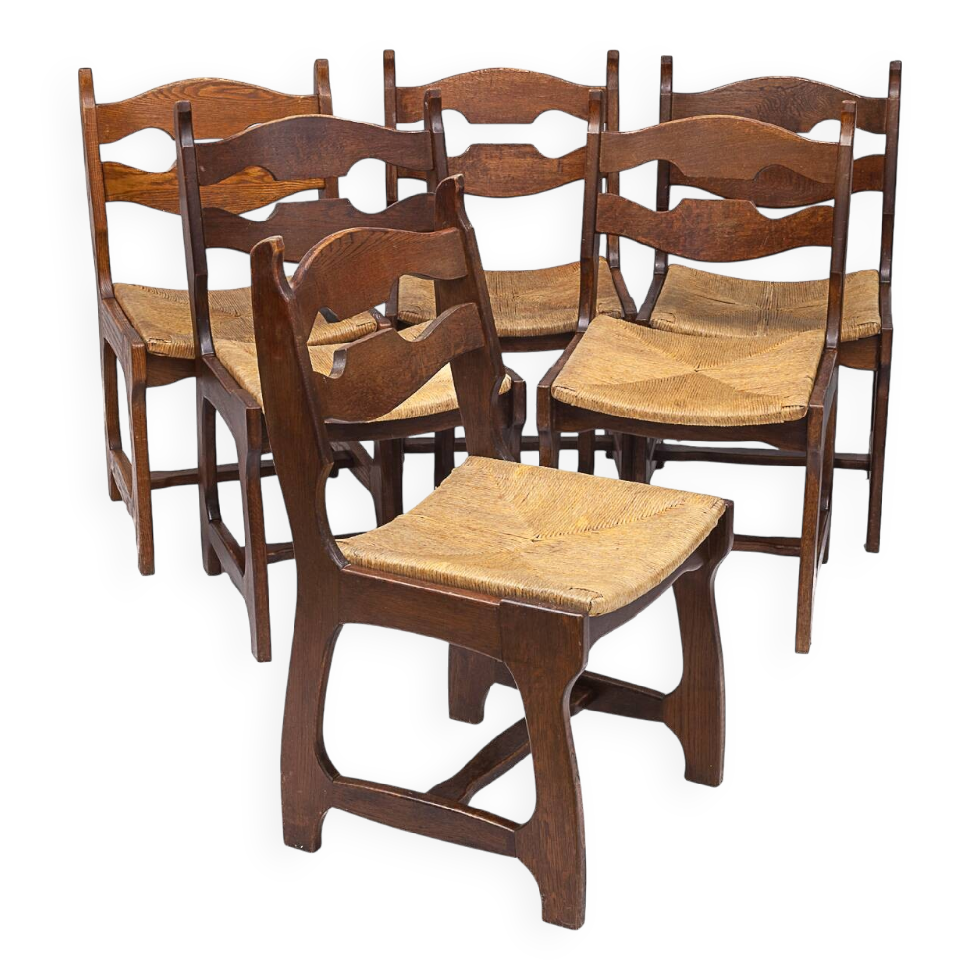 Set of 6 chairs by Guillerme and Chambron