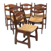 Set of 6 chairs by Guillerme and Chambron