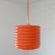 Vintage Pendant Light Hanging Retro Lamp Space Age Style MCM Orange Glass