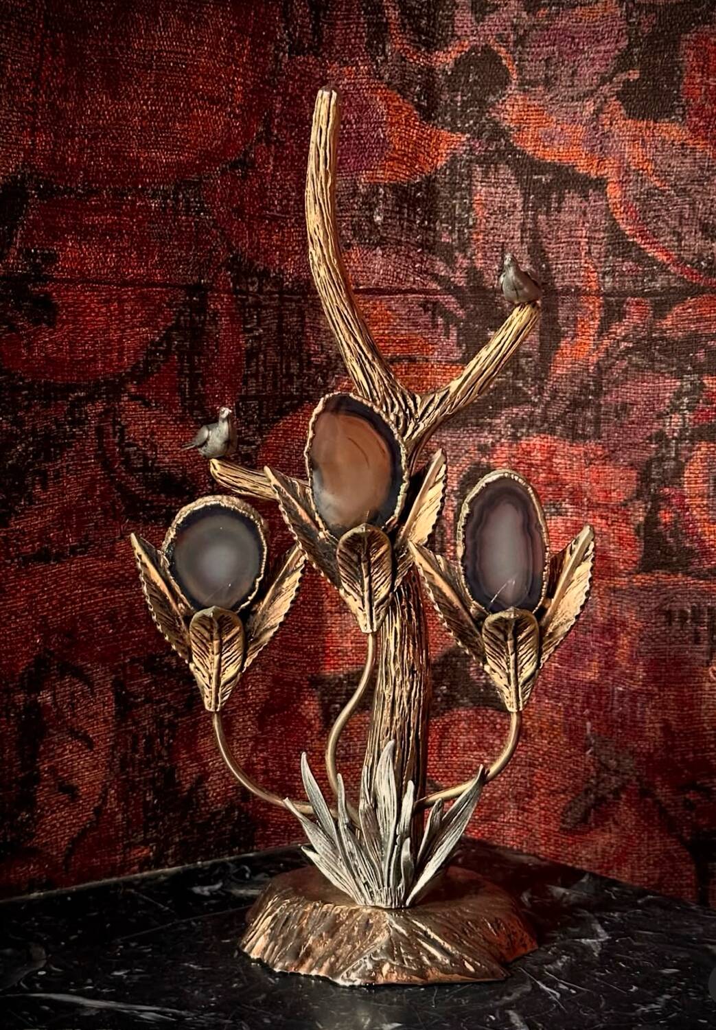 Bronze and agate sculpture