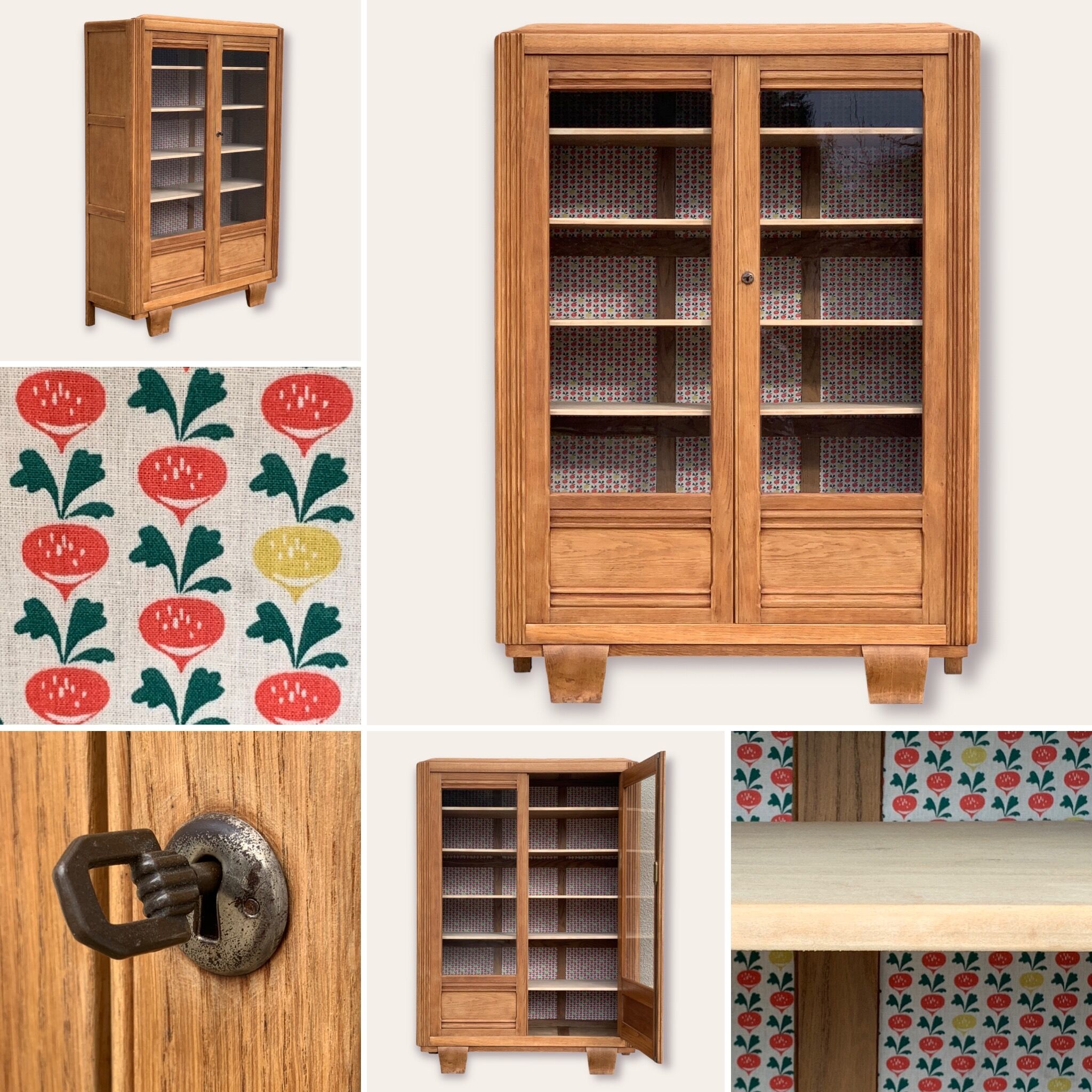 Parisian glazed wardrobe 1930 raw wood