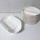 8 plates + 1 asparagus dish, salins earthenware, vintage white pompadour