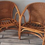 Rattan armchairs