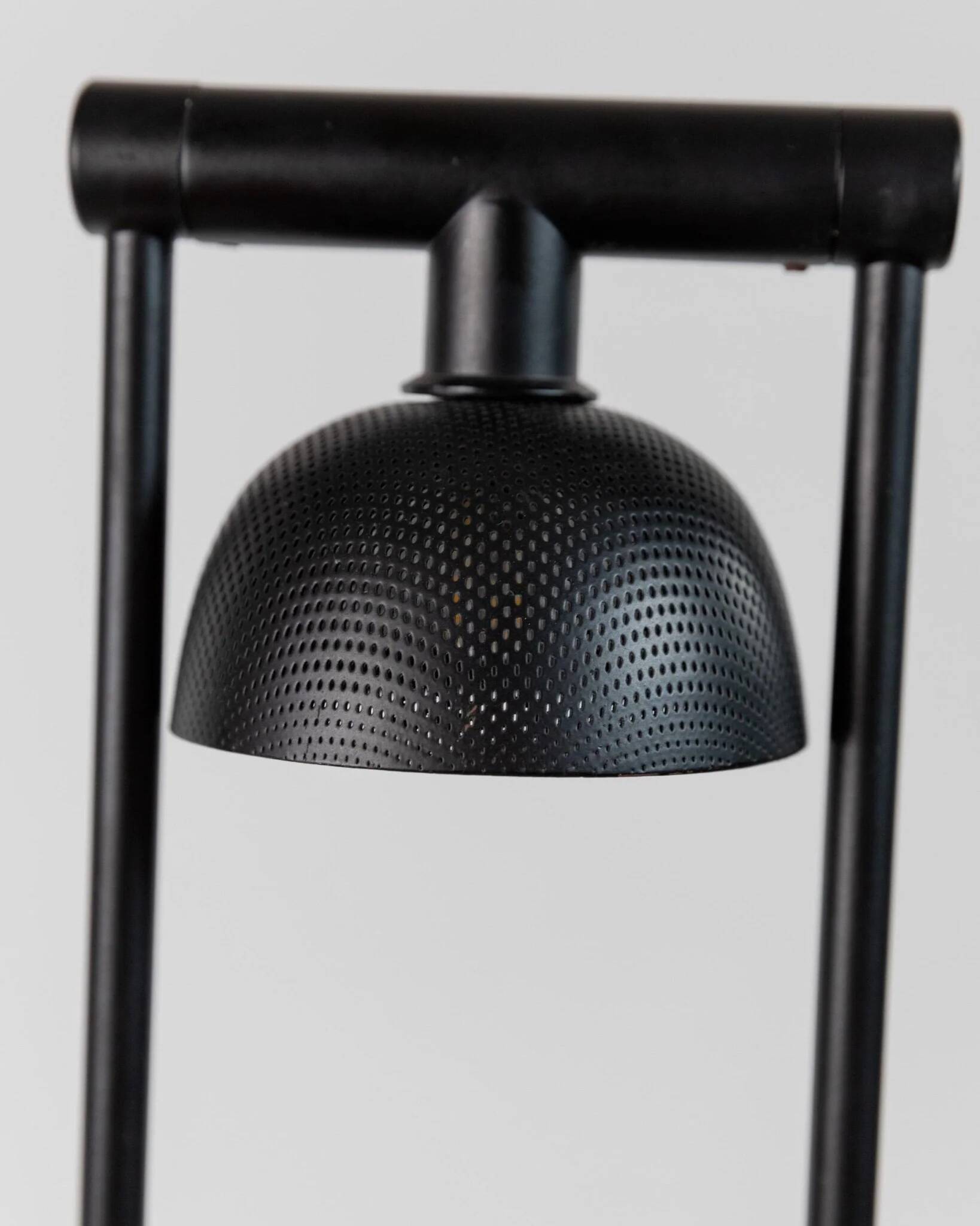 Black Metal Table Lamp with Clear Glass Base - Postmodern Memphis Italian Design, 1980s