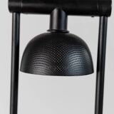 Black Metal Table Lamp with Clear Glass Base - Postmodern Memphis Italian Design, 1980s