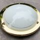 Vintage round ceiling lamp brass & white glass, Gold, Hollywood Regency, Wall sconce