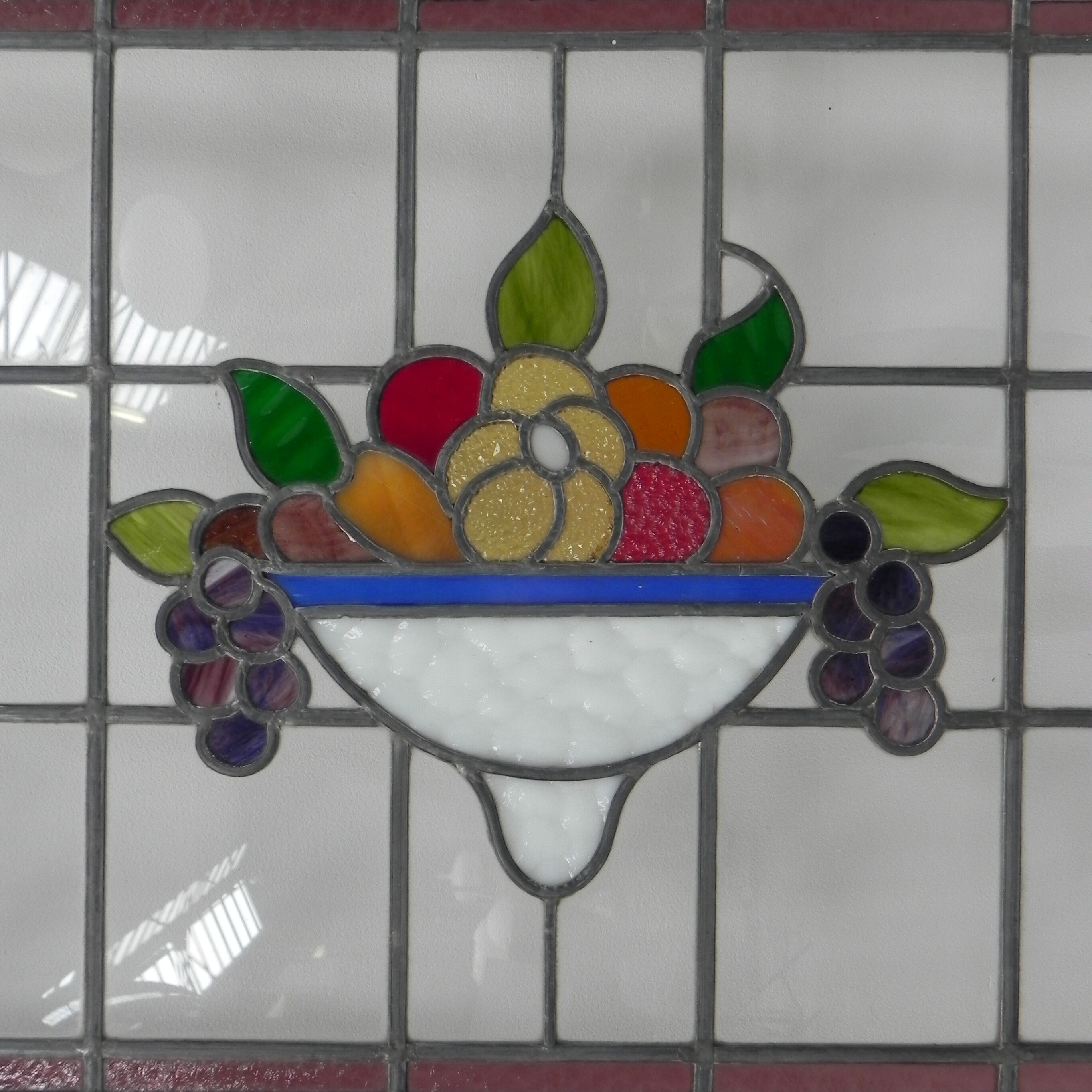 Art Deco stained glass window, 74 x 178 cm