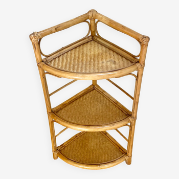 Rattan corner shelf