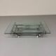 Space coffee table from the 70s, tubular metal and glass, Italian design
