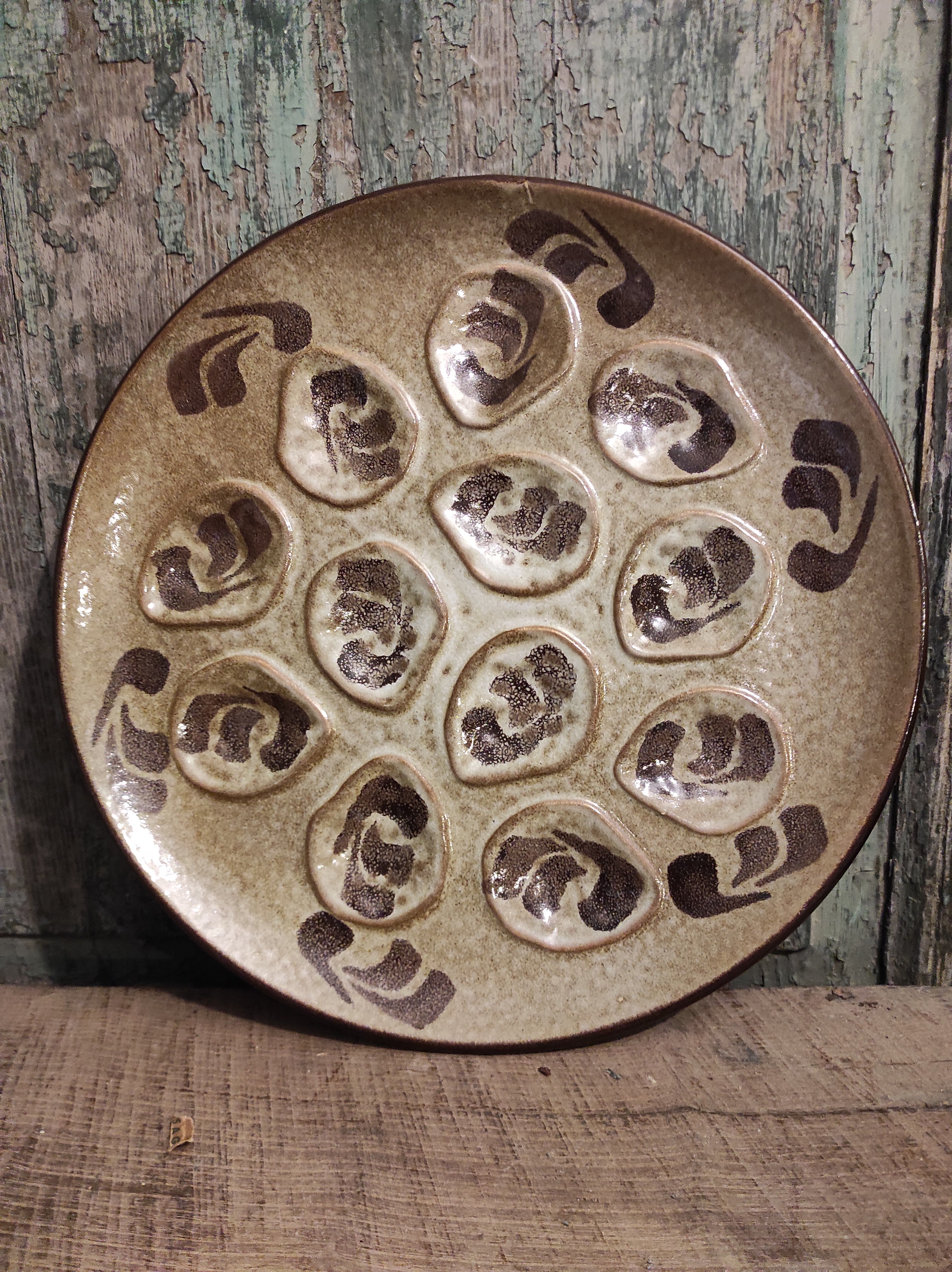 French vintage Pornic oyster tray