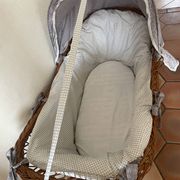 Antique rattan cradle in very good condition. Sold with or without upholstery.