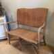 Rattan and wicker bench 1960
