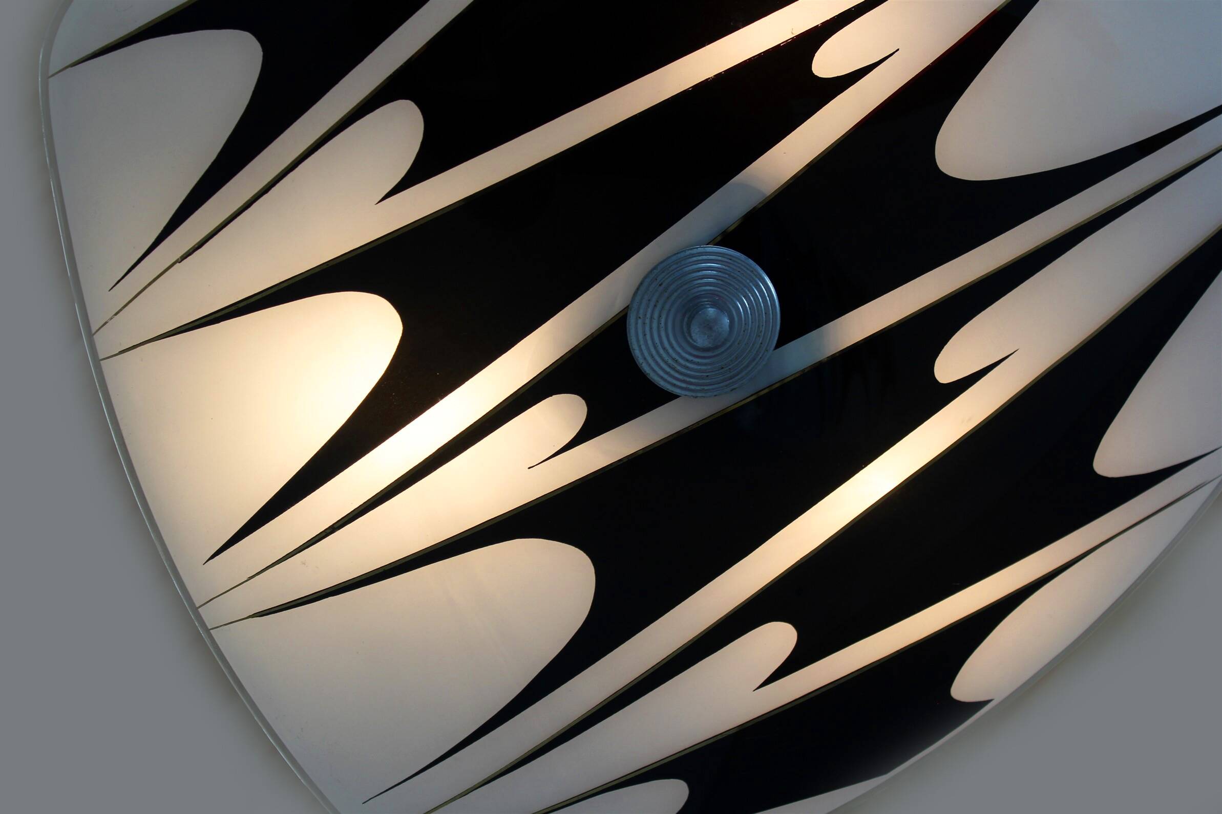 Large Vintage Czechoslovakian Opaline Glass Pendant Lights, 1970s, Set of 2