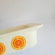 Rectangular oven dish orange patterns seventies Pyroflam electro vintage