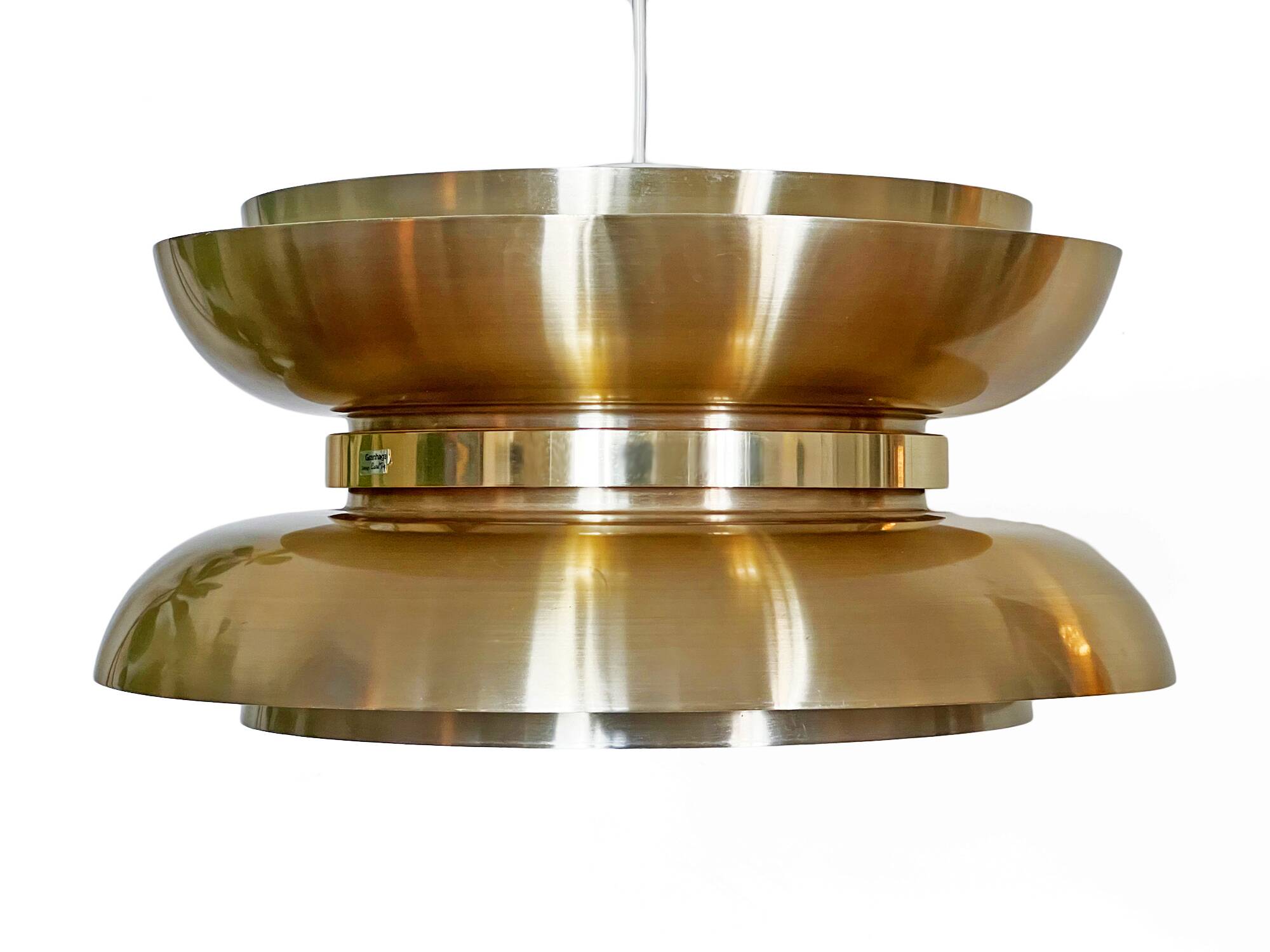 Golden pendant light by Carl Thore for Granhaga Metall. Sweden 1970s
