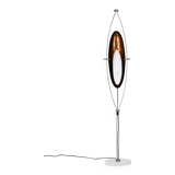 Goffredo Reggiani, Lampadaire En Acier, Marbre, Verre Acrylique Et Cuivre. Italie, C.1960