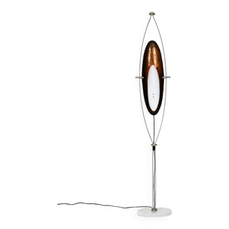 Goffredo Reggiani, Lampadaire En Acier, Marbre, Verre Acrylique Et Cuivre. Italie, C.1960