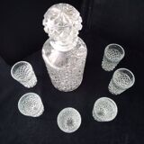 Vintage port service in diamond cut glass