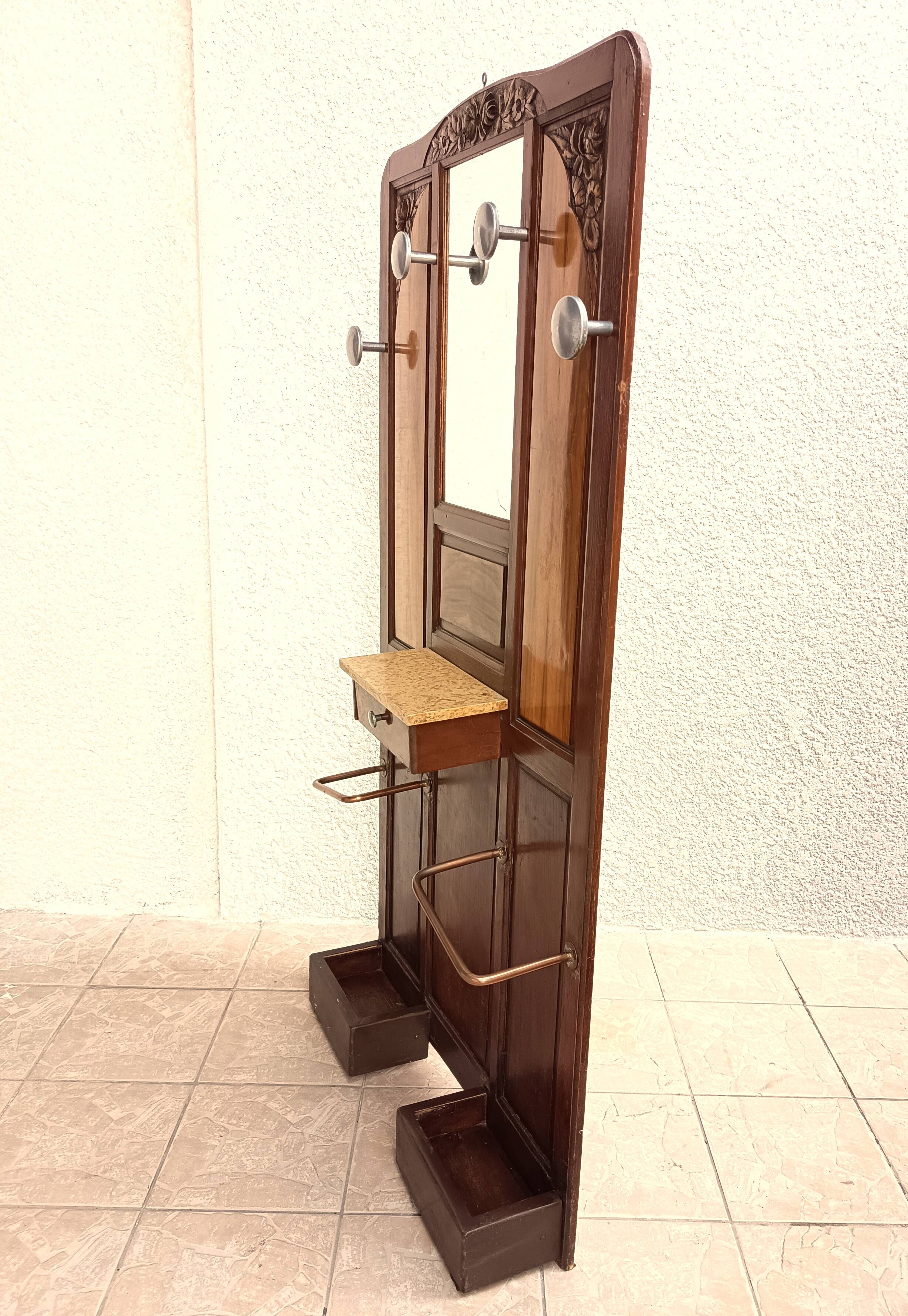 Art Deco Coat Rack in Walnut Burl