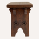 Brutalist set of 2 neo gothic oak stools ( pair ), midcentury , Spain