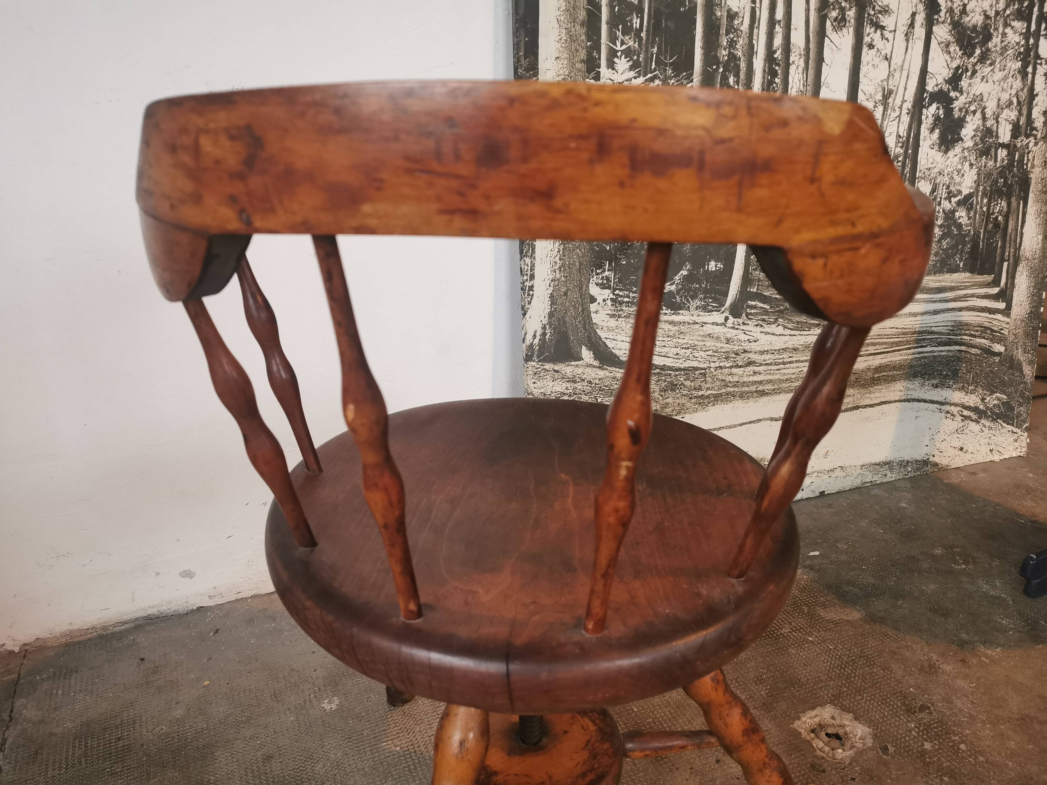 Fauteuil de bureau pivotant dit de capitaine vers 1900