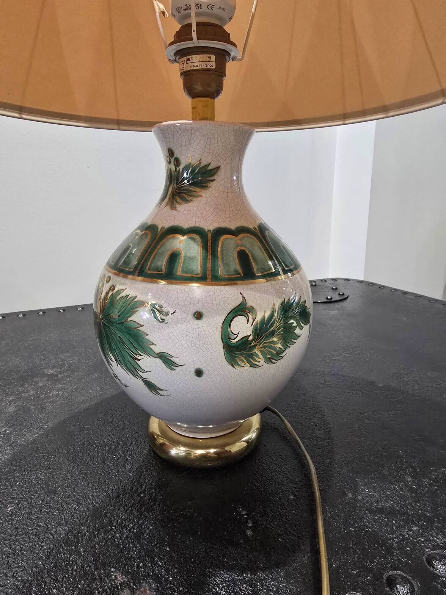 Large vintage Louis Drimmer lamp in glazed ceramic – 1970s/80s