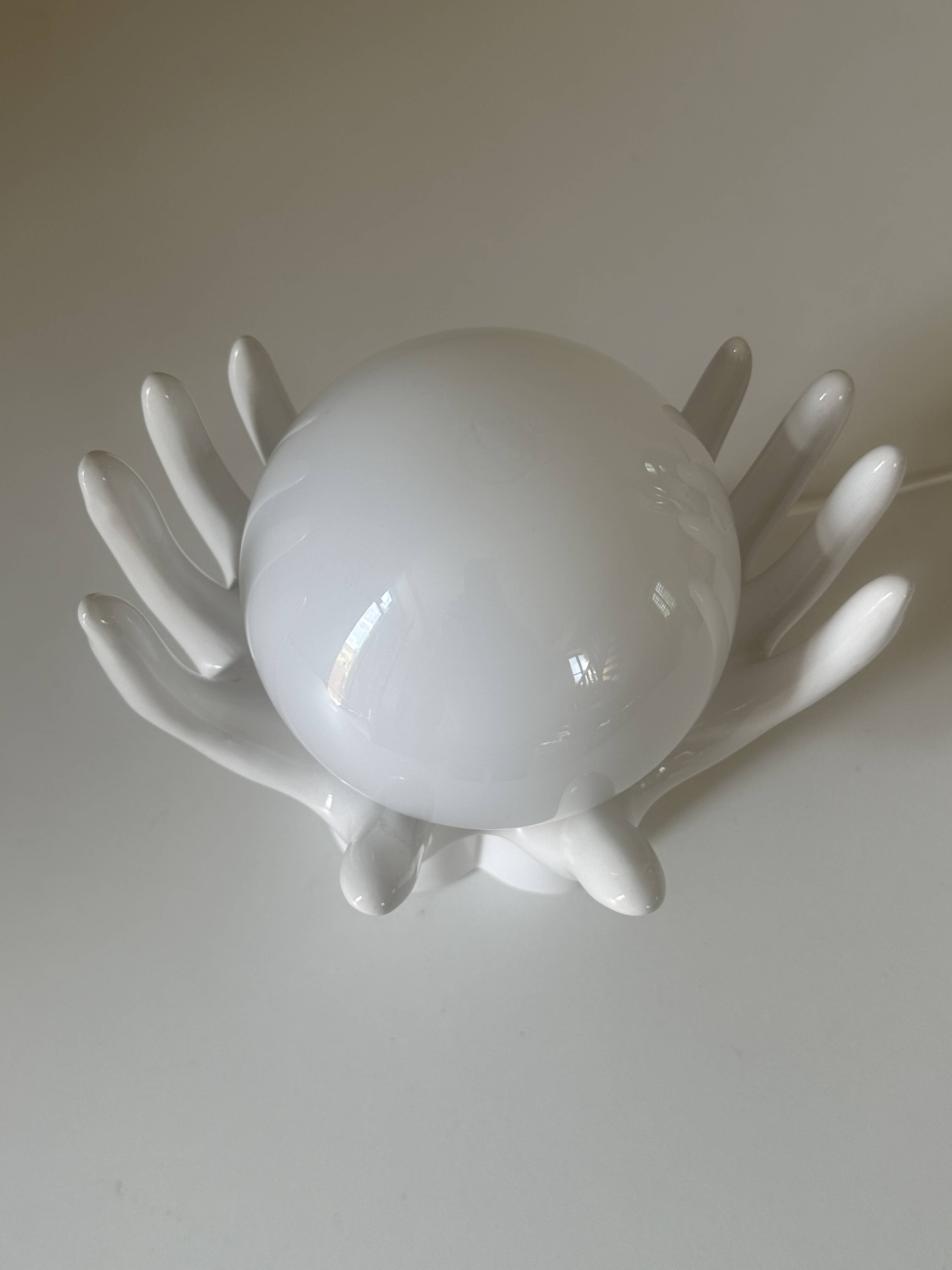 Vintage 80s ceramic hand lamp