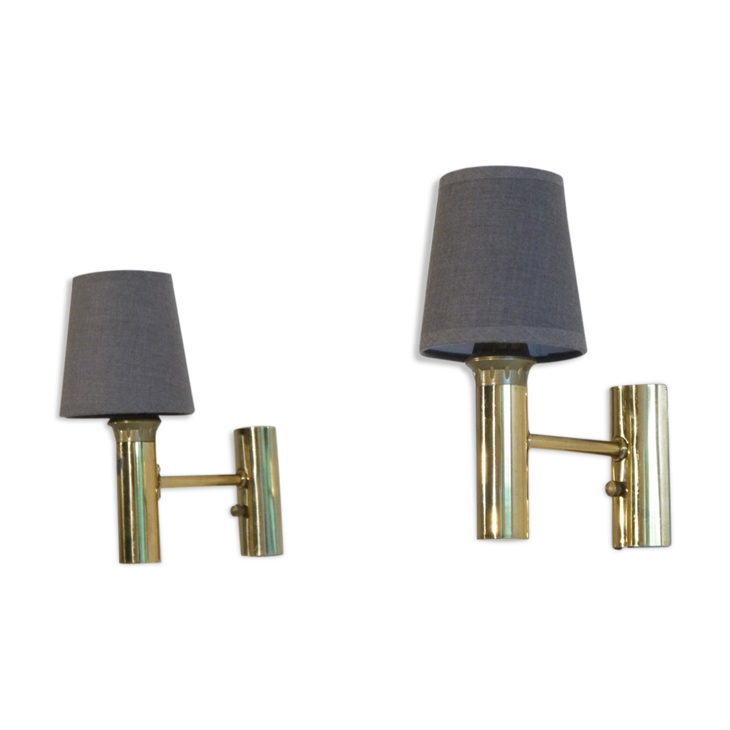 Pair of vintage brass wall lamps from Falkenberg, Sweden1970