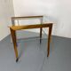 Mid-century scandinavian teak and glass trolley side table, 1950s
