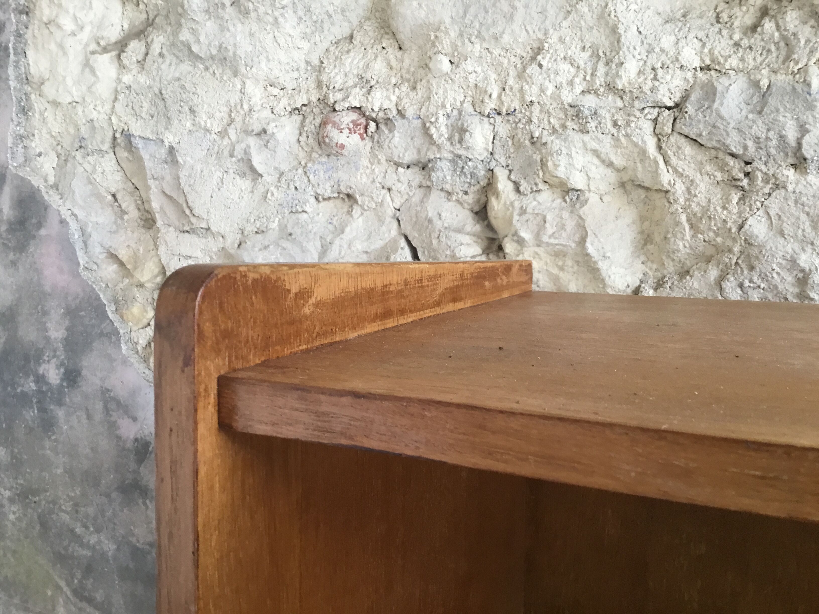 Vintage secretary in light oak veneer 1960