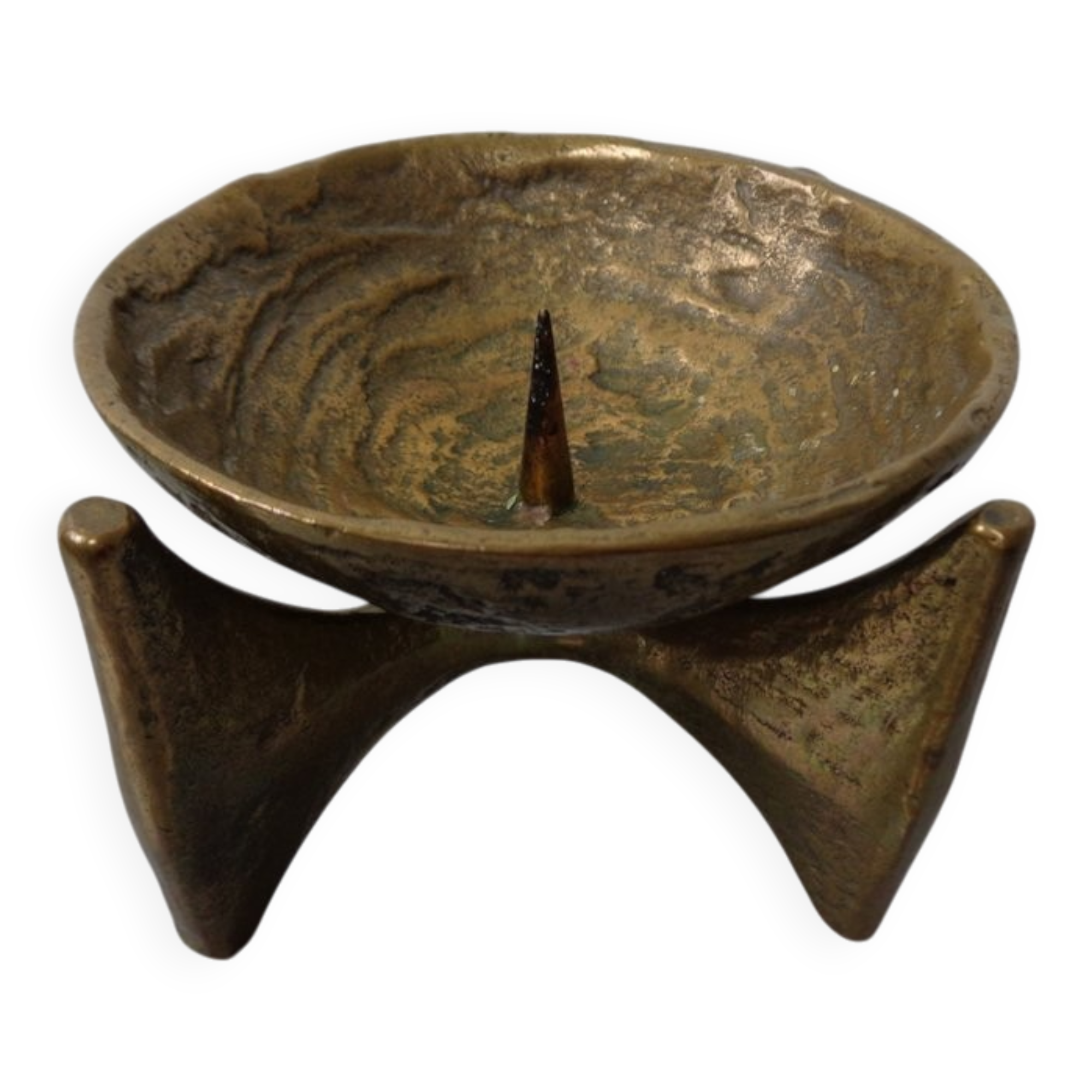 Brutalist Bronze Candleholder by Michael Harjes, 1960s