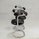 4 chairs tubular steel, imitation black leather, Italy, circa 1970