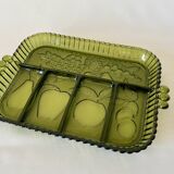 Vintage 1960s American Appetizer Tray Indiana Glass Compartmented Glass