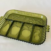 Vintage 1960s American Appetizer Tray Indiana Glass Compartmented Glass
