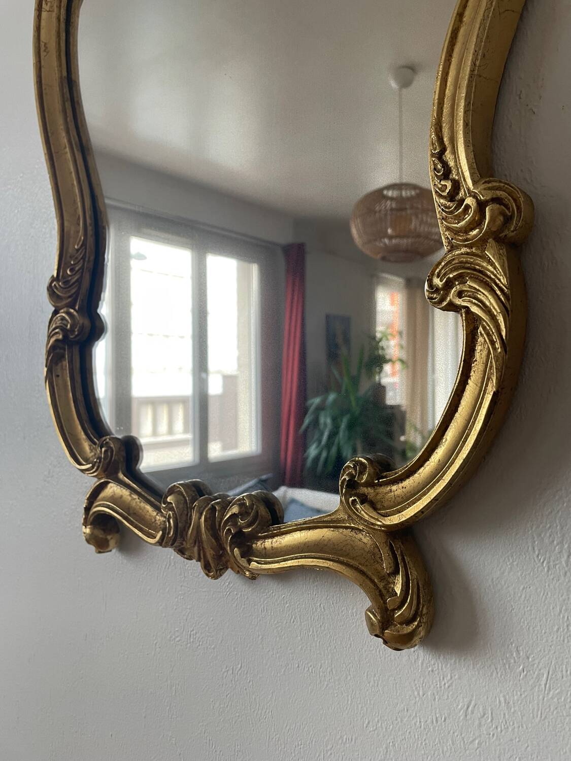 Golden baroque mirror