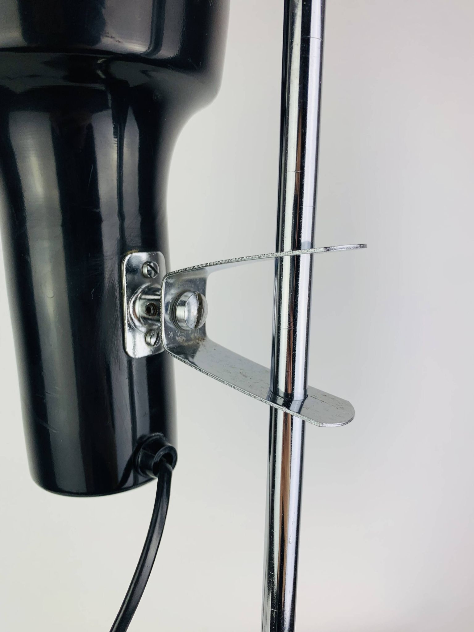 Lampe de bureau spot noir et chrome, années 60, réglable