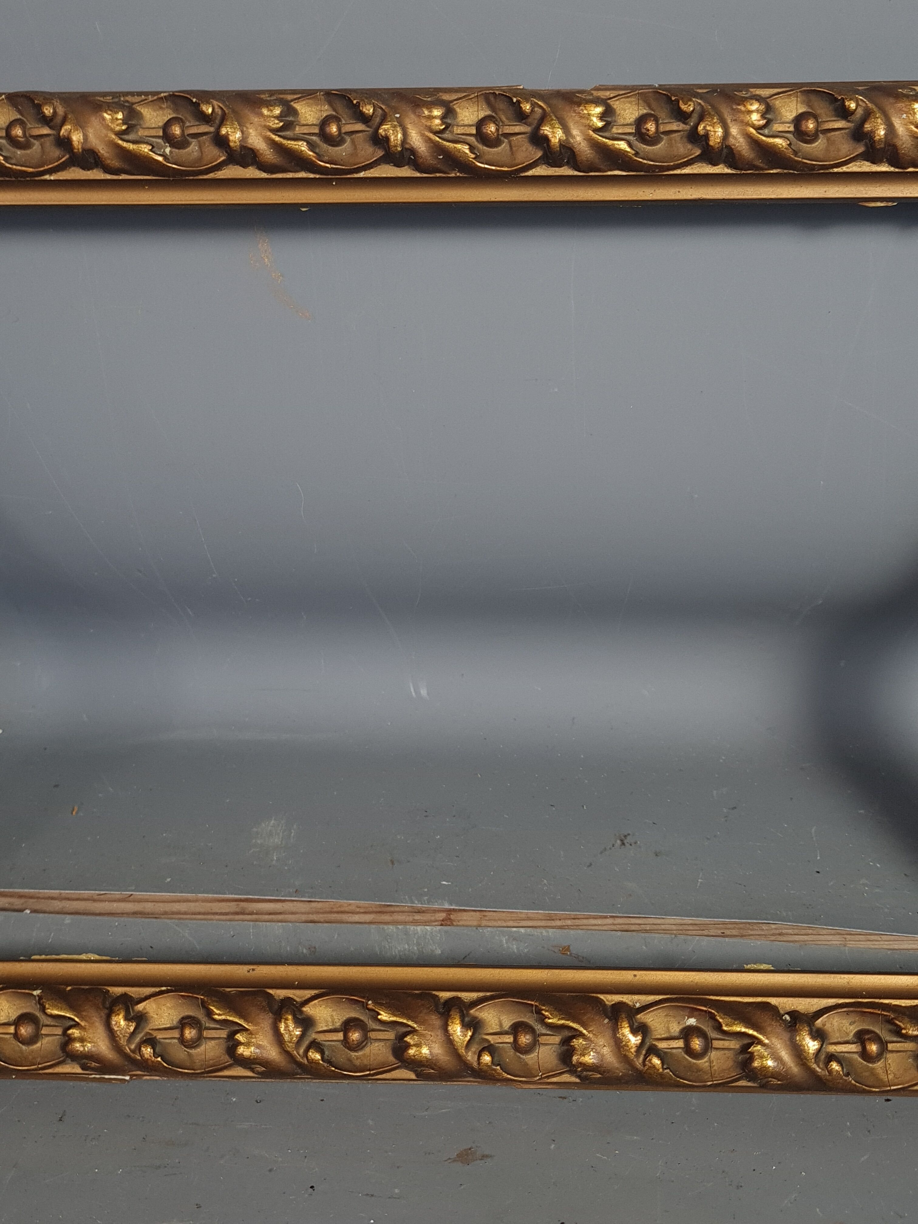 Old frame wood stucco gilded, original 36x22 cm, foliage 32x18 cm