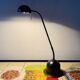 Massive vintage desk lamp in black metal