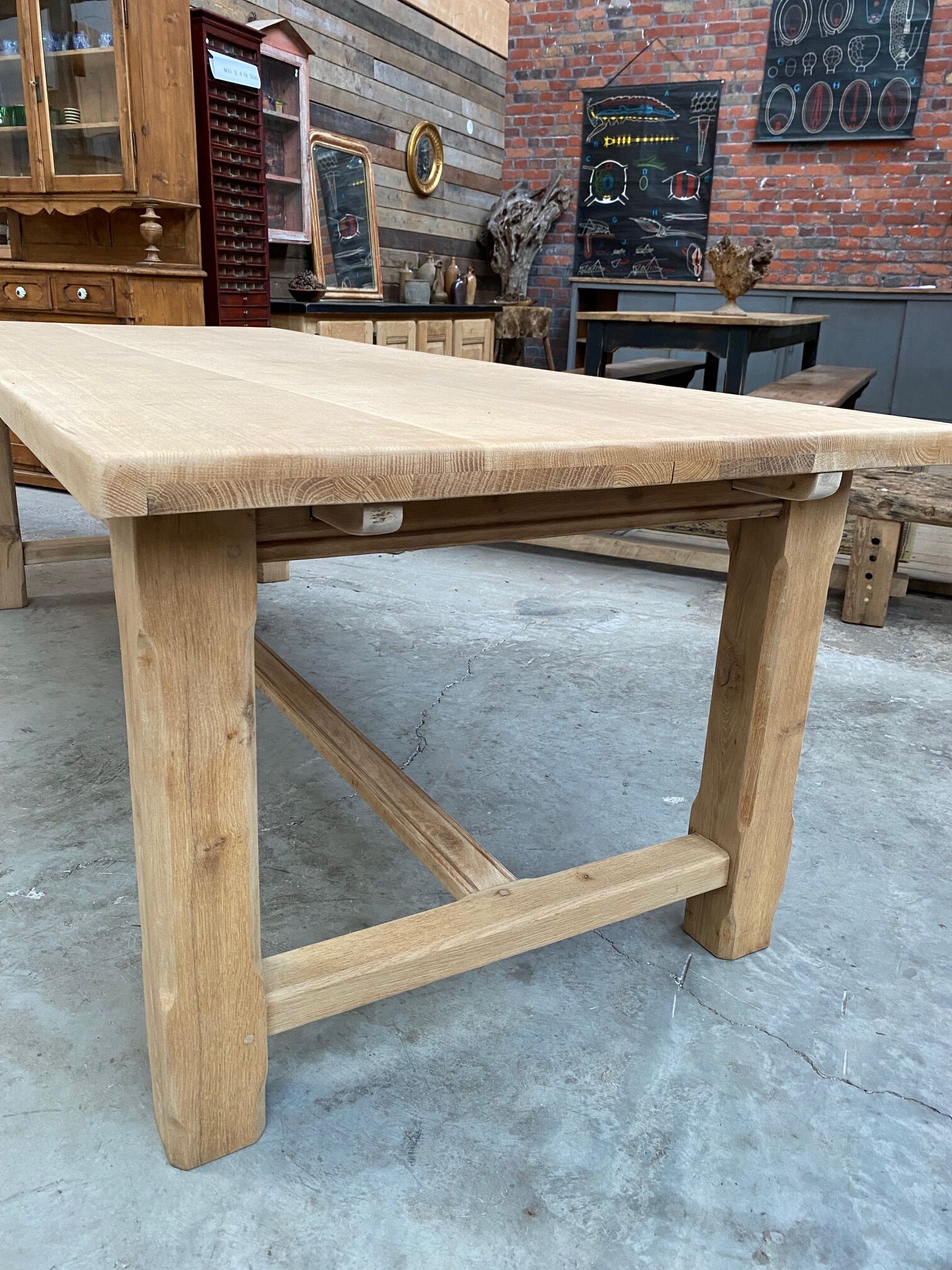 Farmhouse table with oak extensions
