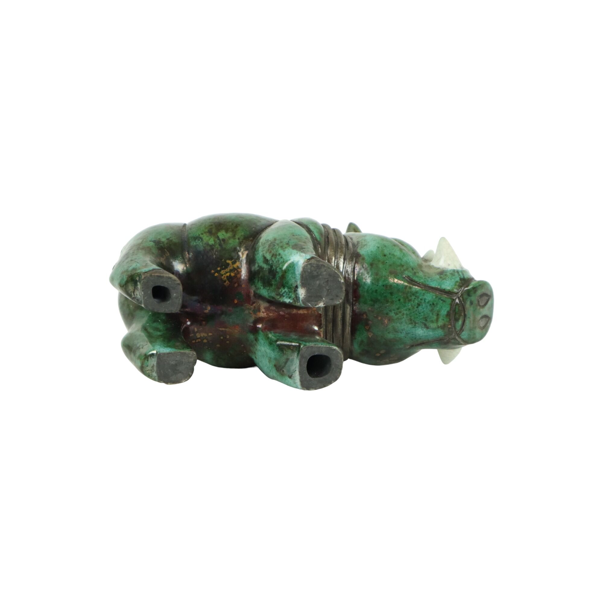 Warthog warthog statue sculpture ceramic pottery raku fired 23cm