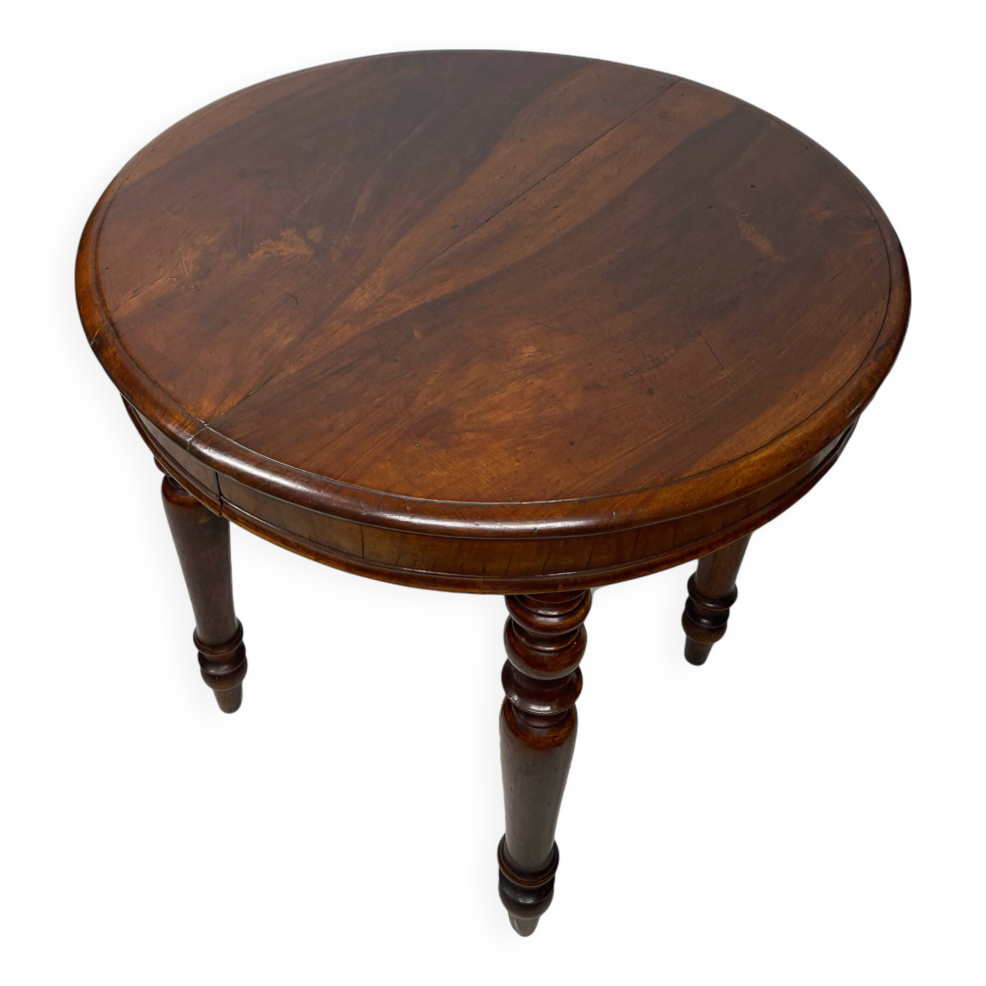 Table ronde italienne en noyer, années 1900