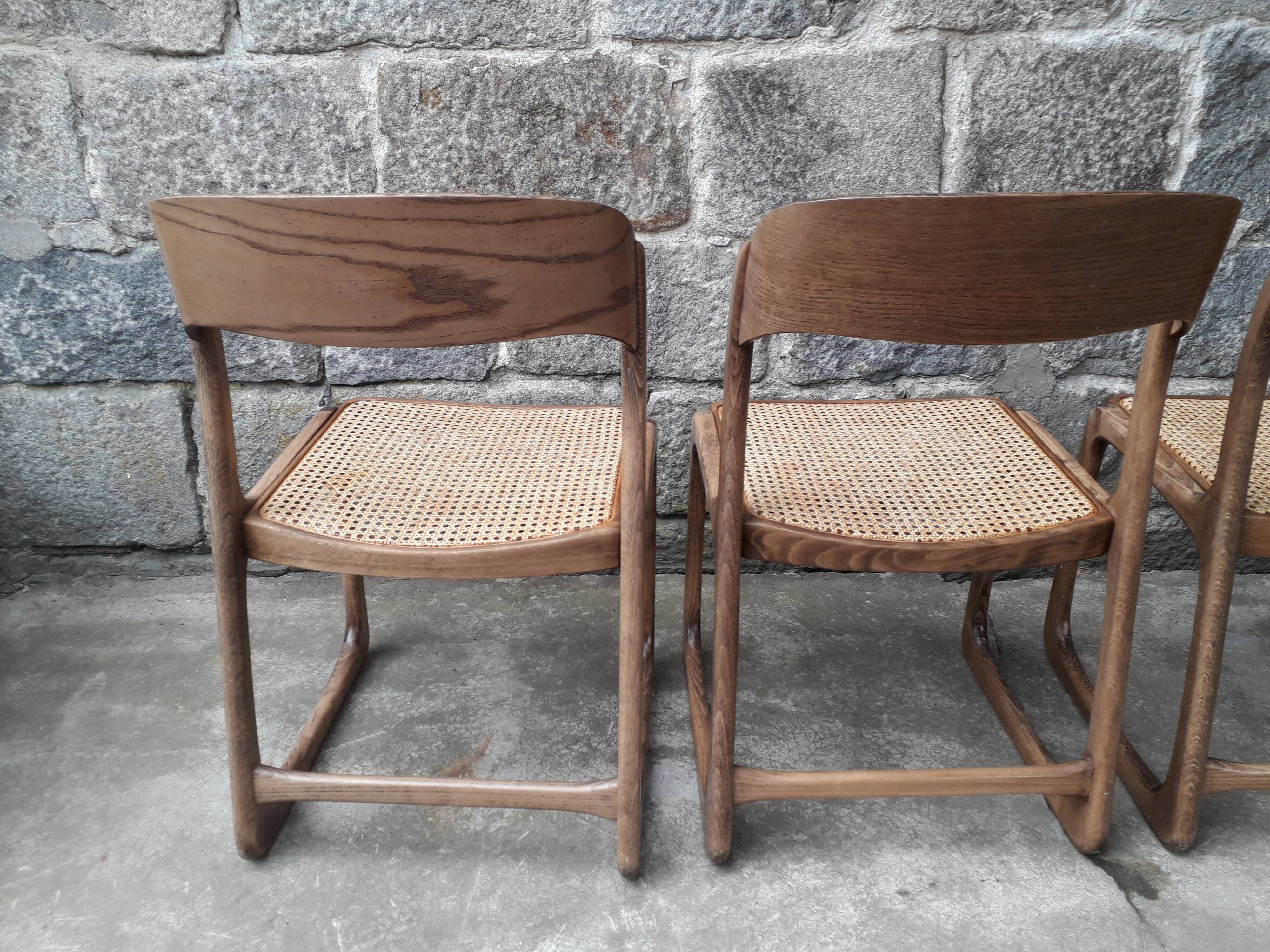Baumann sled chairs, set of four