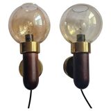 Set of Two Midcentury Wall Lamps, Denmark, 1970s