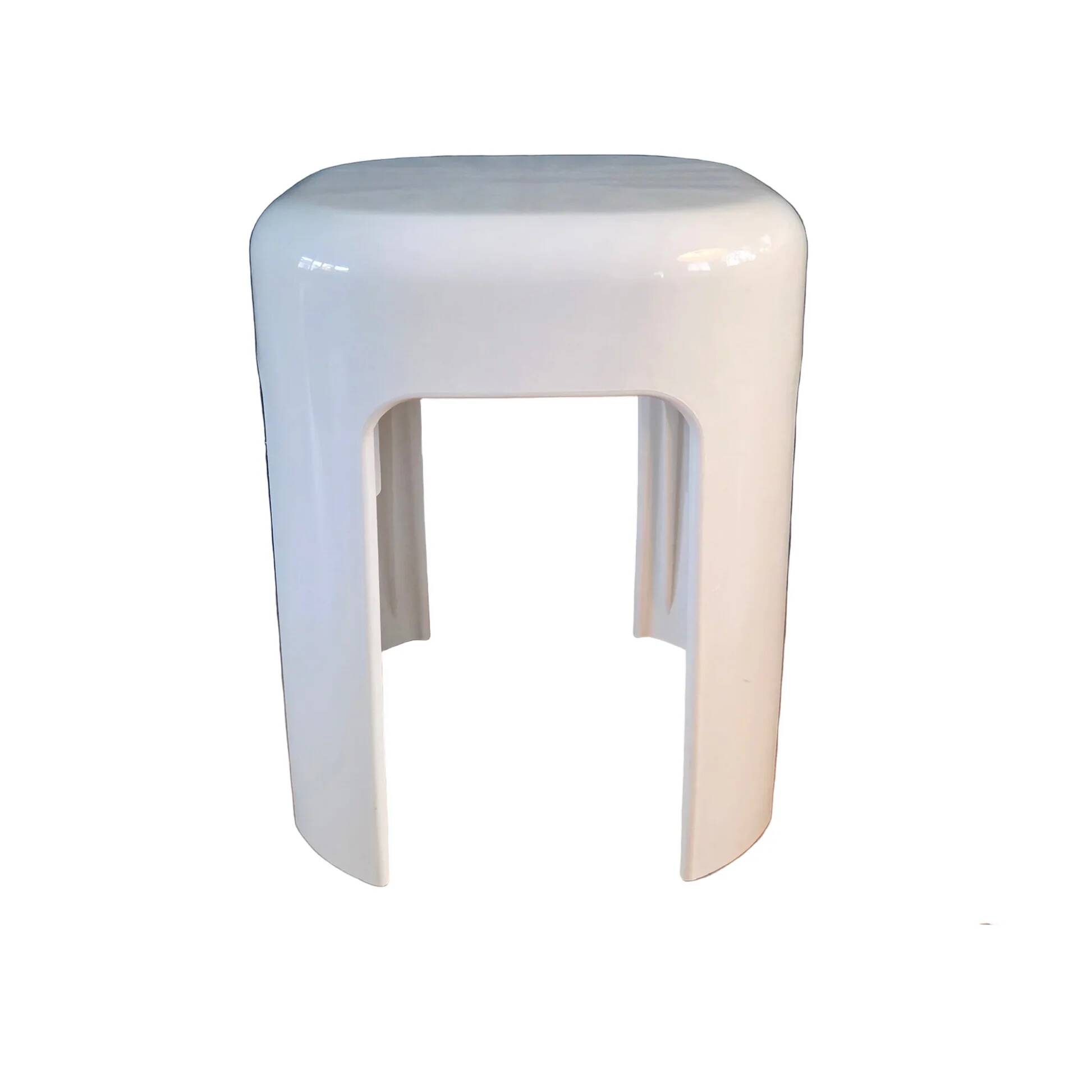 Stool - Vintage white plastic side table