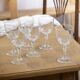Lot de 6 verres à pied en verre blanc ciselé « Camélia »