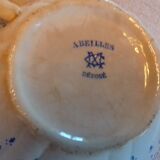 2 old coffee cups with their saucer, with blue bee patterns