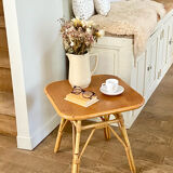 Rattan side table