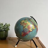 Small illuminated globe made of glass and paper from Cartes Taride 1963