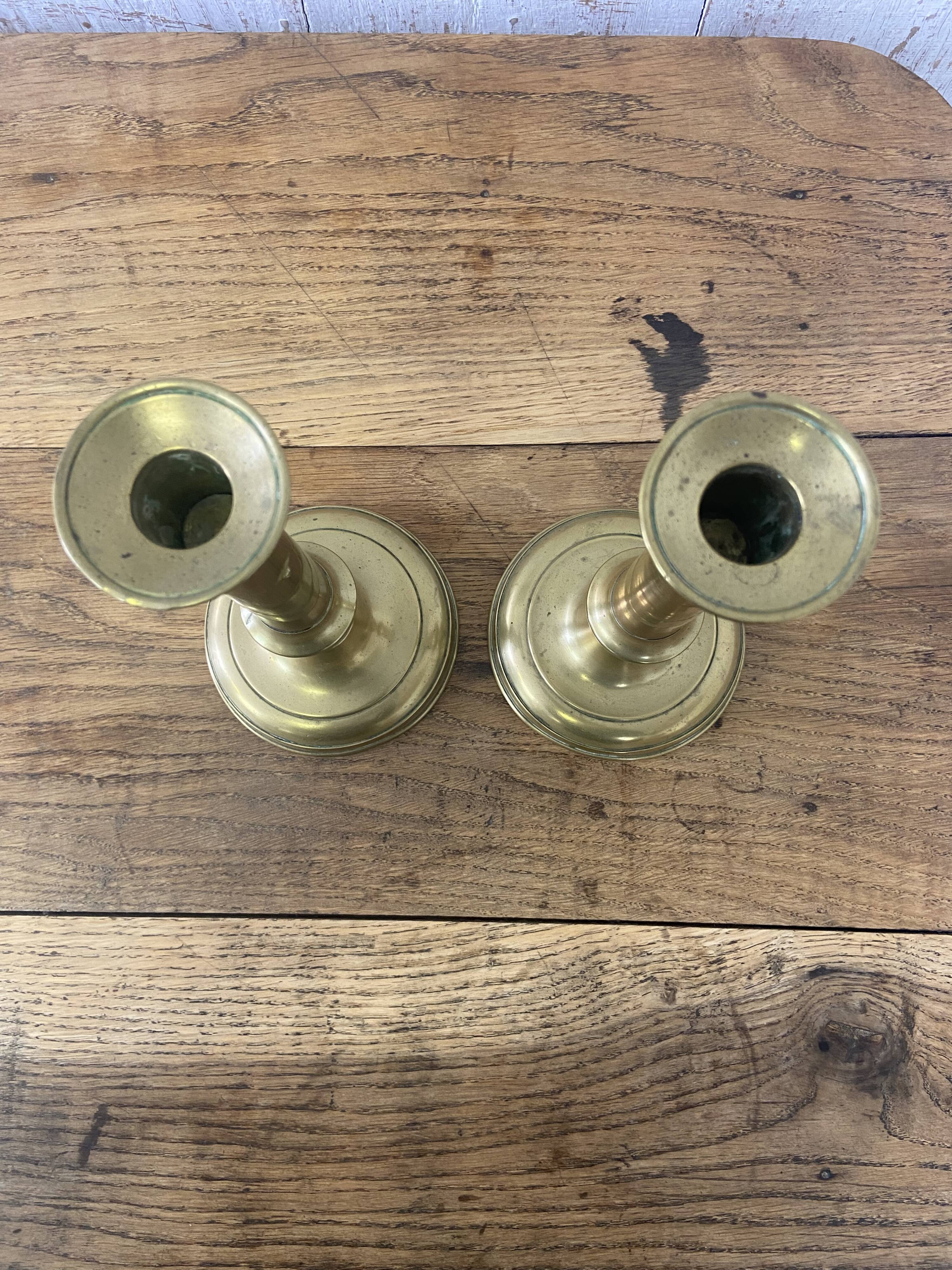 Pair of brass candlesticks